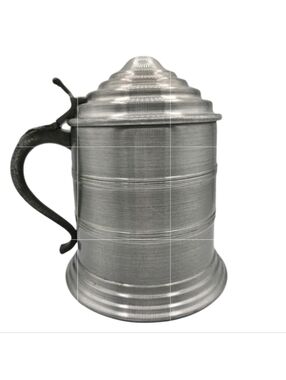 Pewtertone Ice Bucket Beer Stein Barware Tankard Antique Serve 11" Silver